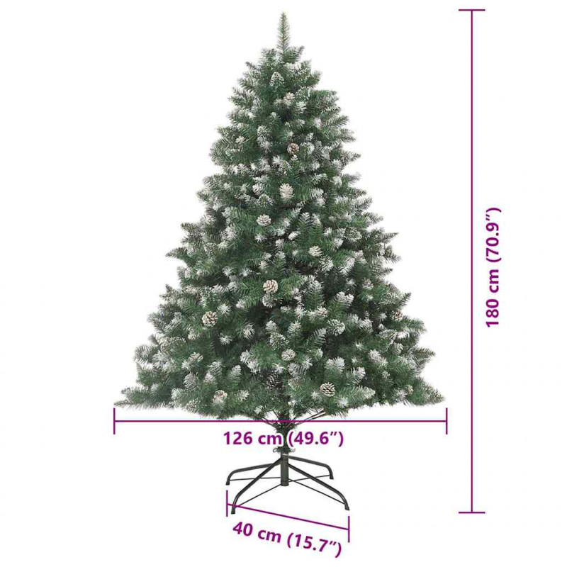 Sztuczna choinka z podstawą Zielony 180 cm PVC, plastik i stal