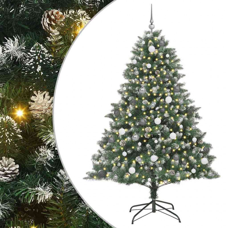 Sztuczna choinka z podstawą Zielony 210 cm PVC, plastik i stal