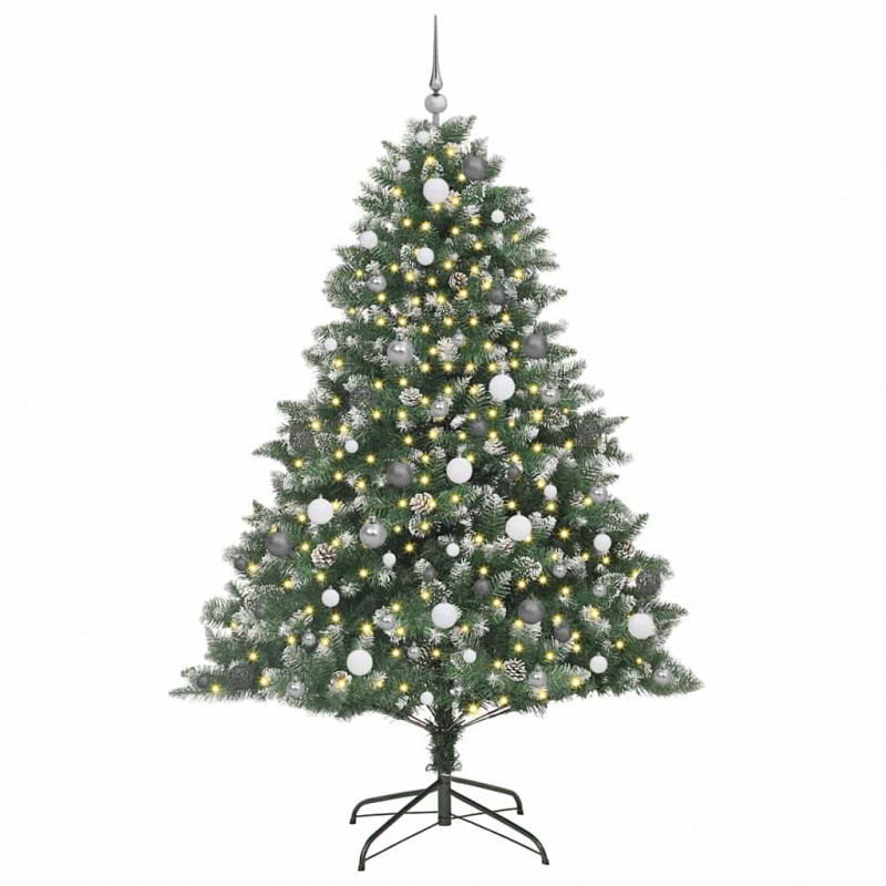 Sztuczna choinka z podstawą Zielony 210 cm PVC, plastik i stal