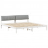 Rama łóżka Biały i jasnoszary 200 x 200 cm Lite drewno sosnowe