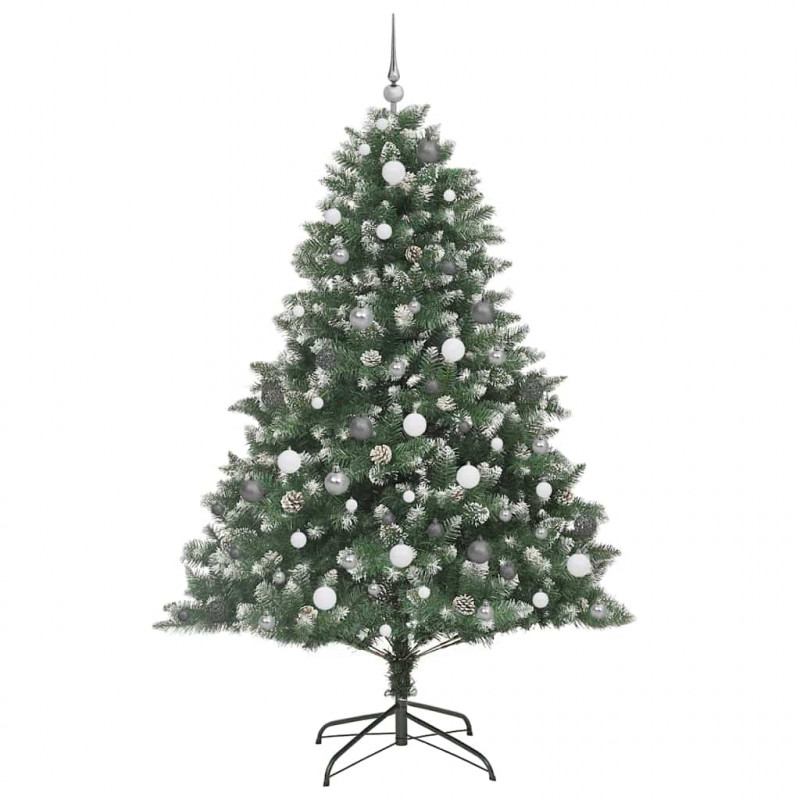 Sztuczna choinka z podstawą Zielony 210 cm PVC, plastik i stal