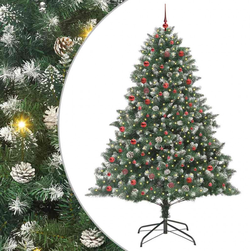 Sztuczna choinka z podstawą Zielony 210 cm PVC, plastik i stal