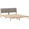 Rama łóżka Brązowy i taupe 200 x 200 cm Lite drewno sosnowe