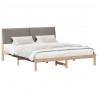 Rama łóżka Brązowy i taupe 200 x 200 cm Lite drewno sosnowe