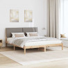 Rama łóżka Brązowy i taupe 200 x 200 cm Lite drewno sosnowe