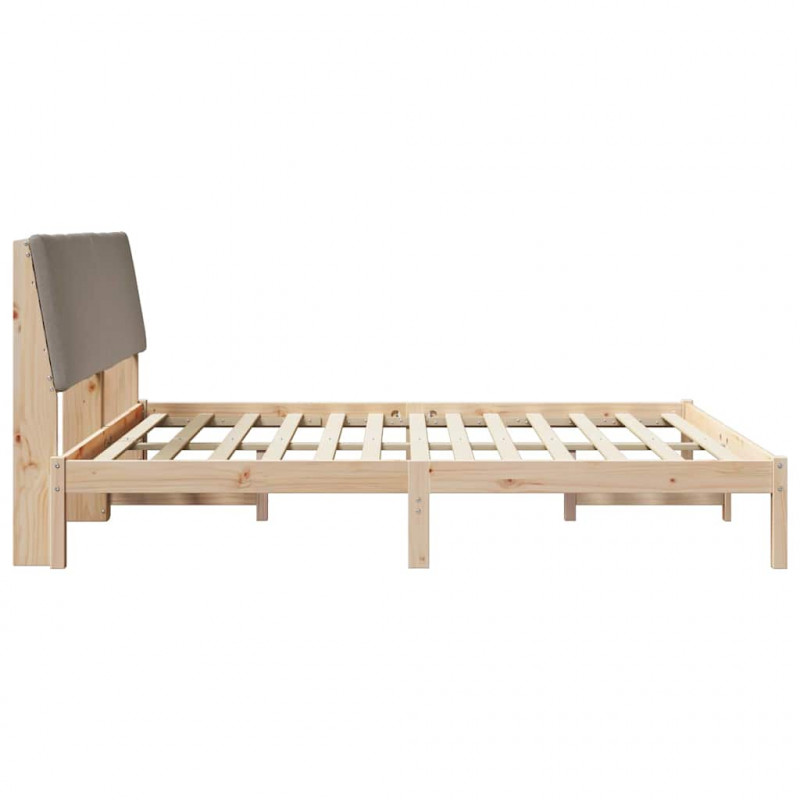 Rama łóżka Brązowy i taupe 200 x 200 cm Lite drewno sosnowe