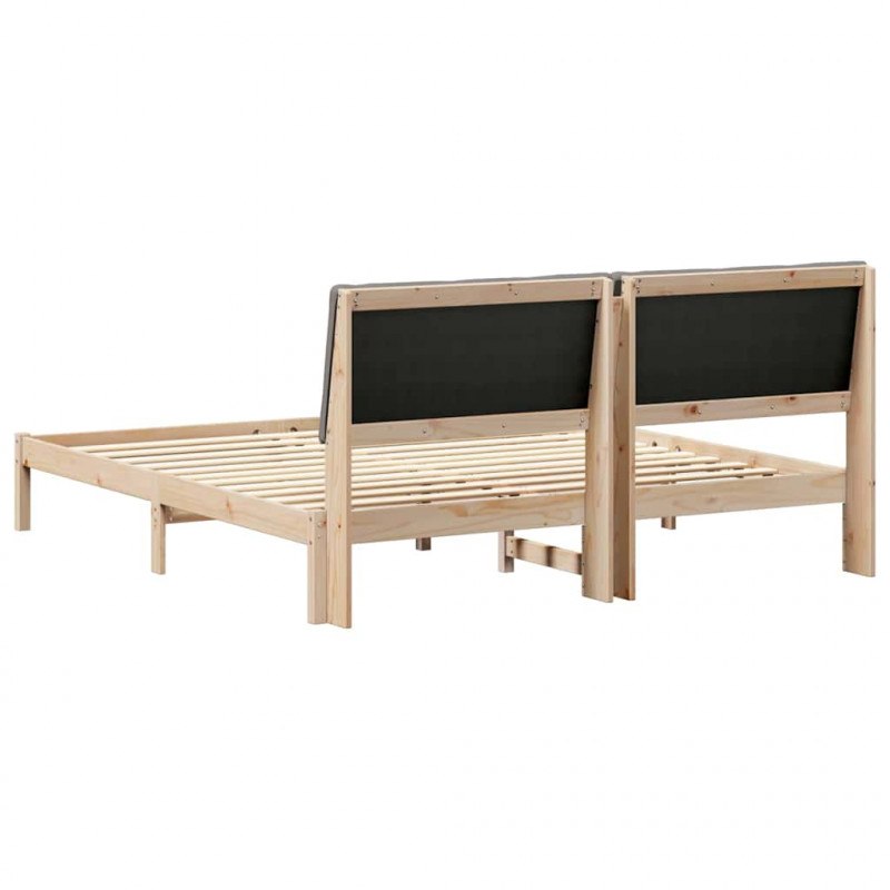 Rama łóżka Brązowy i taupe 200 x 200 cm Lite drewno sosnowe
