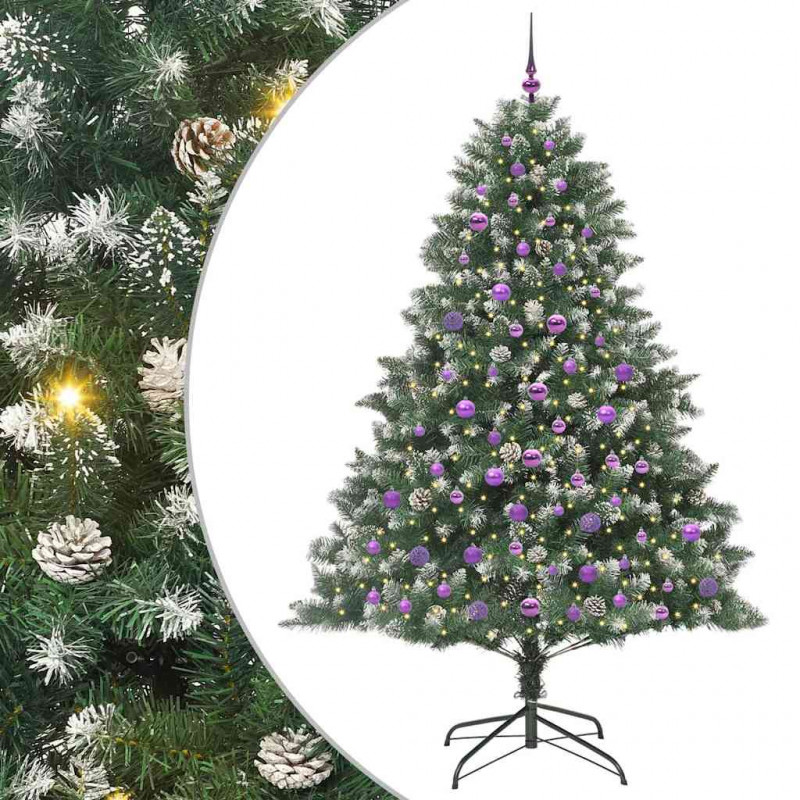 Sztuczna choinka z podstawą Zielony 210 cm PVC, plastik i stal