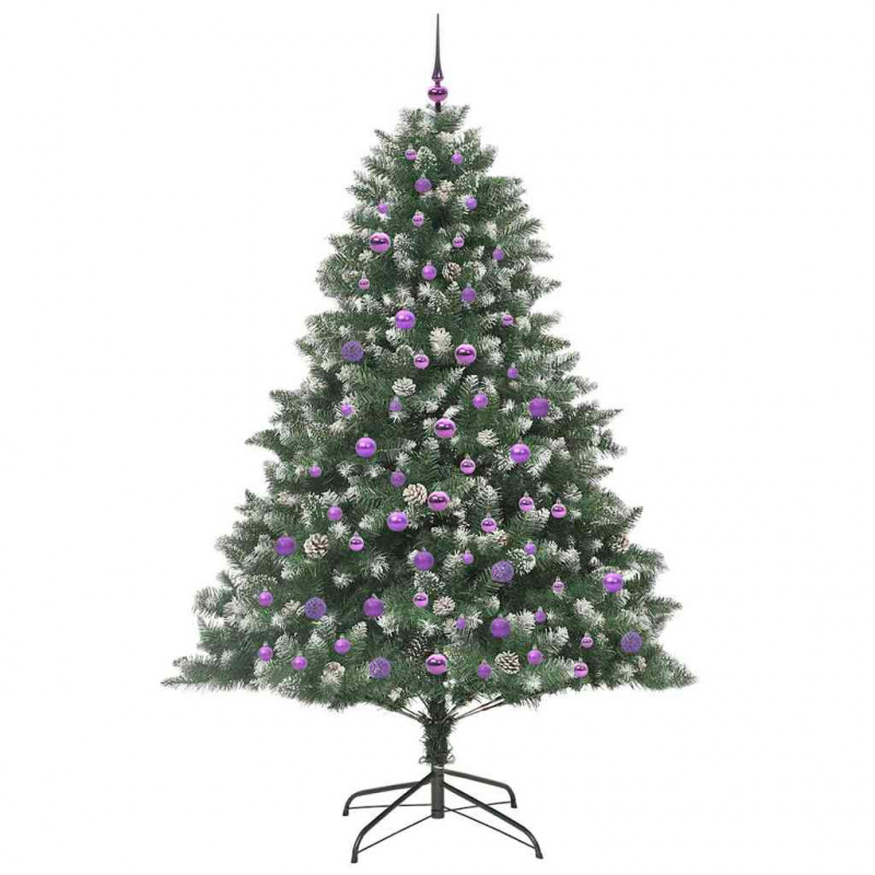 Sztuczna choinka z podstawą Zielony 210 cm PVC, plastik i stal