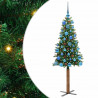 Szczupła Choinka Zielony 150 cm PVC i lite drewno sosnowe