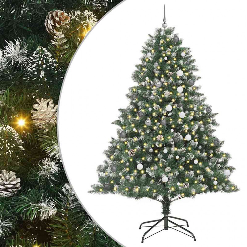 Sztuczna choinka z podstawą Zielony 240 cm PVC, plastik i stal