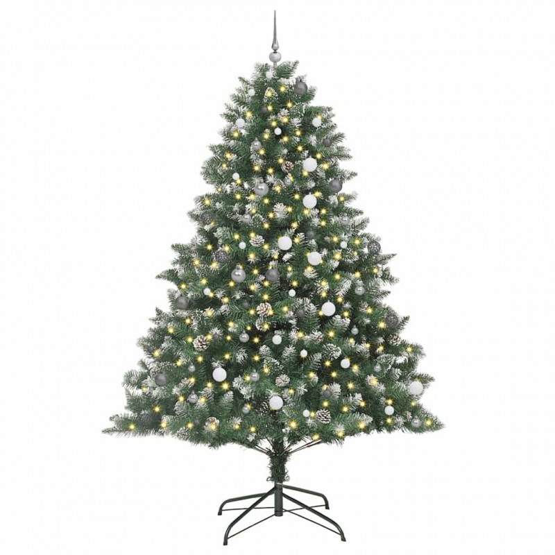 Sztuczna choinka z podstawą Zielony 240 cm PVC, plastik i stal