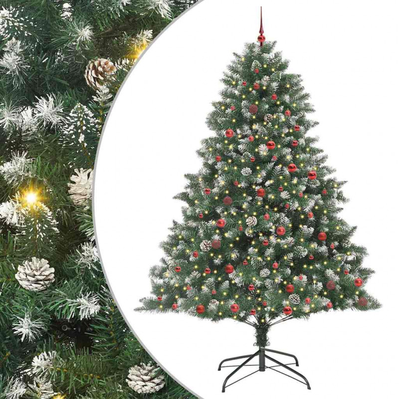 Sztuczna choinka z podstawą Zielony 240 cm PVC, plastik i stal