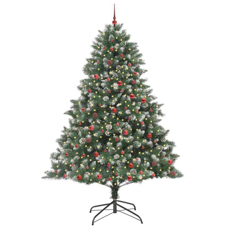 Sztuczna choinka z podstawą Zielony 240 cm PVC, plastik i stal