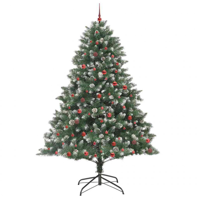 Sztuczna choinka z podstawą Zielony 240 cm PVC, plastik i stal