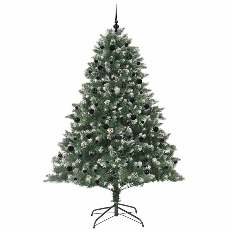 Sztuczna choinka z podstawą Zielony 240 cm PVC, plastik i stal