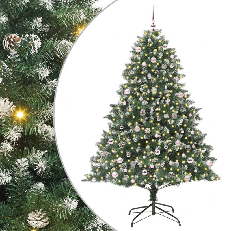 Sztuczna choinka z podstawą Zielony 240 cm PVC, plastik i stal