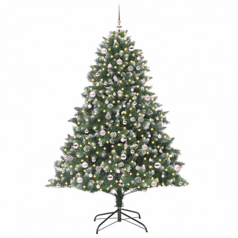 Sztuczna choinka z podstawą Zielony 240 cm PVC, plastik i stal