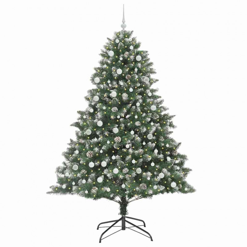 Sztuczna choinka z podstawą Zielony 240 cm PVC, plastik i stal