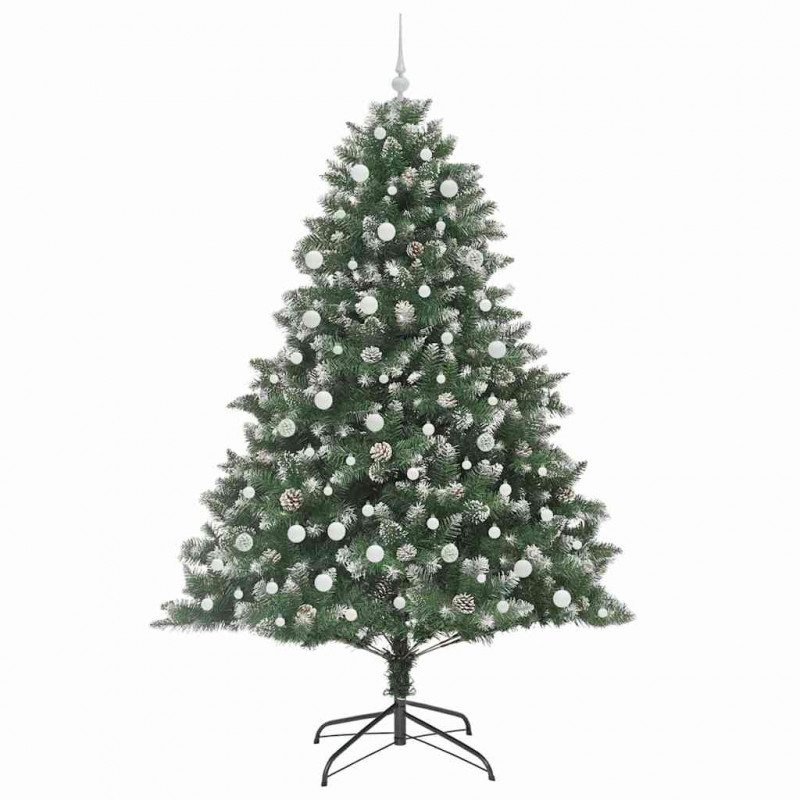 Sztuczna choinka z podstawą Zielony 240 cm PVC, plastik i stal