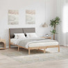 Rama łóżka Brązowy i taupe 150 x 200 cm Lite drewno sosnowe