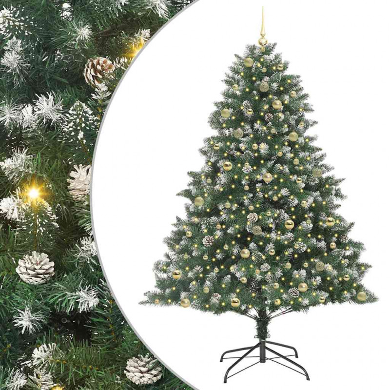 Sztuczna choinka z podstawą Zielony 240 cm PVC, plastik i stal