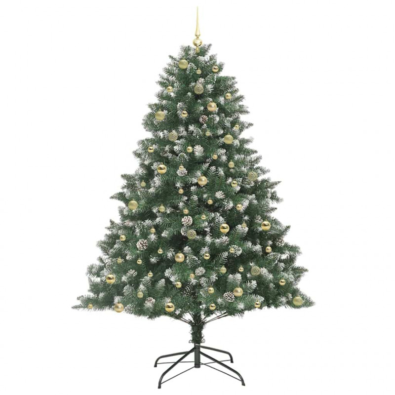Sztuczna choinka z podstawą Zielony 240 cm PVC, plastik i stal