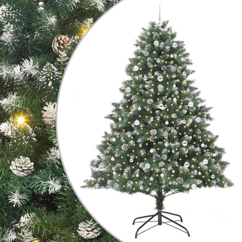 Sztuczna choinka z podstawą Zielony 240 cm PVC, plastik i stal