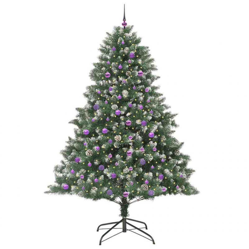 Sztuczna choinka z podstawą Zielony 240 cm PVC, plastik i stal