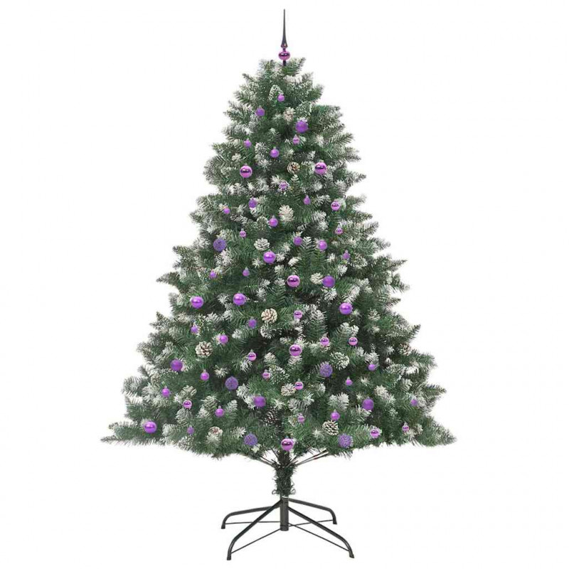 Sztuczna choinka z podstawą Zielony 240 cm PVC, plastik i stal