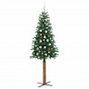 Szczupła Choinka Zielony 210 cm PVC i lite drewno sosnowe