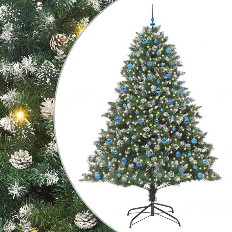 Sztuczna choinka z podstawą Zielony 240 cm PVC, plastik i stal
