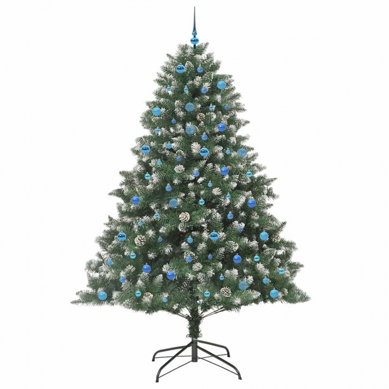 Sztuczna choinka z podstawą Zielony 240 cm PVC, plastik i stal