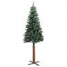 Szczupła Choinka Zielony 150 cm PVC i lite drewno sosnowe