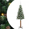 Szczupła Choinka Zielony 150 cm PVC i lite drewno sosnowe