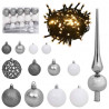 Sztuczne smukłe drzewo bożonarodzeniowe Zielony i Biały 150 cm