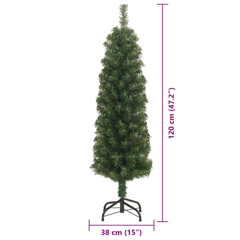 Sztuczna choinka z podstawą Zielony 120 cm PVC, stal i plastik