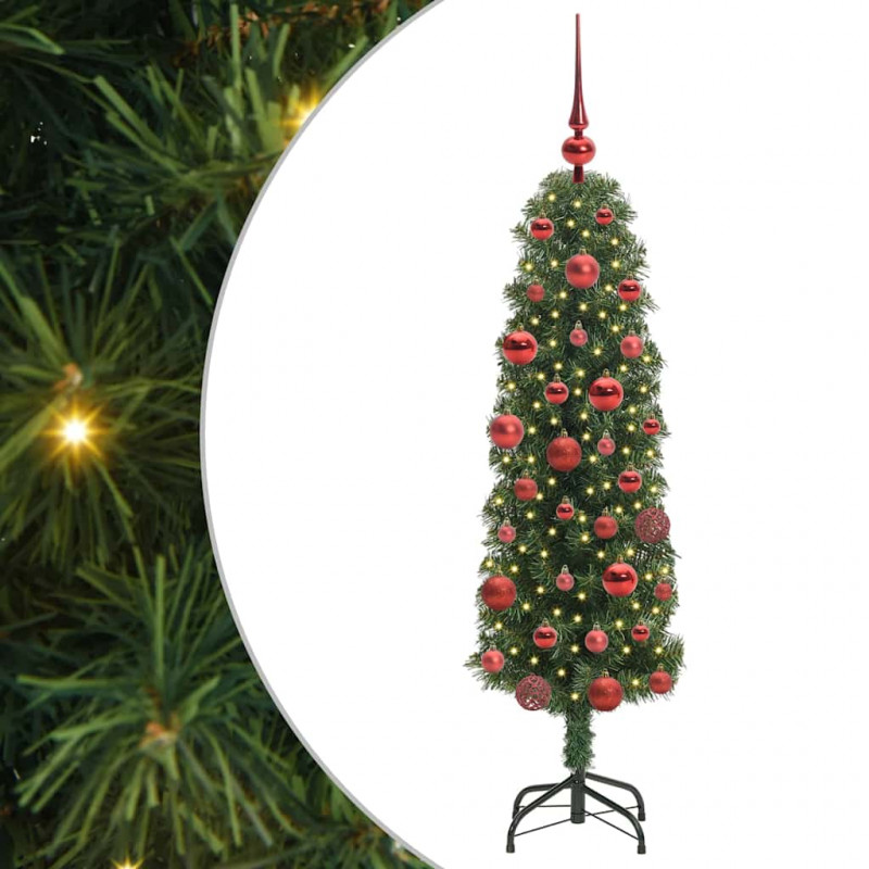 Sztuczna choinka z podstawą Zielony 150 cm PVC, stal i plastik