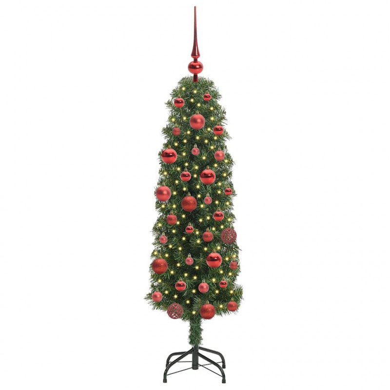 Sztuczna choinka z podstawą Zielony 150 cm PVC, stal i plastik