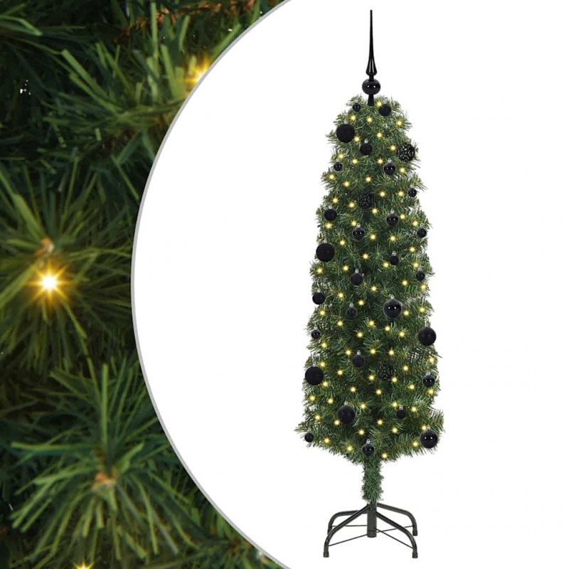Sztuczna choinka z podstawą Zielony 150 cm PVC, stal i plastik