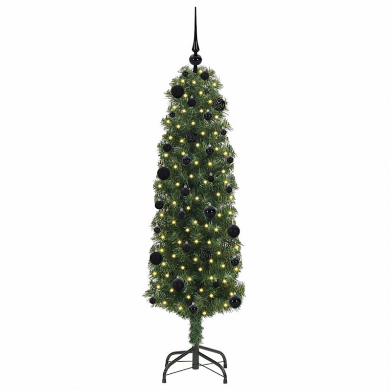 Sztuczna choinka z podstawą Zielony 150 cm PVC, stal i plastik