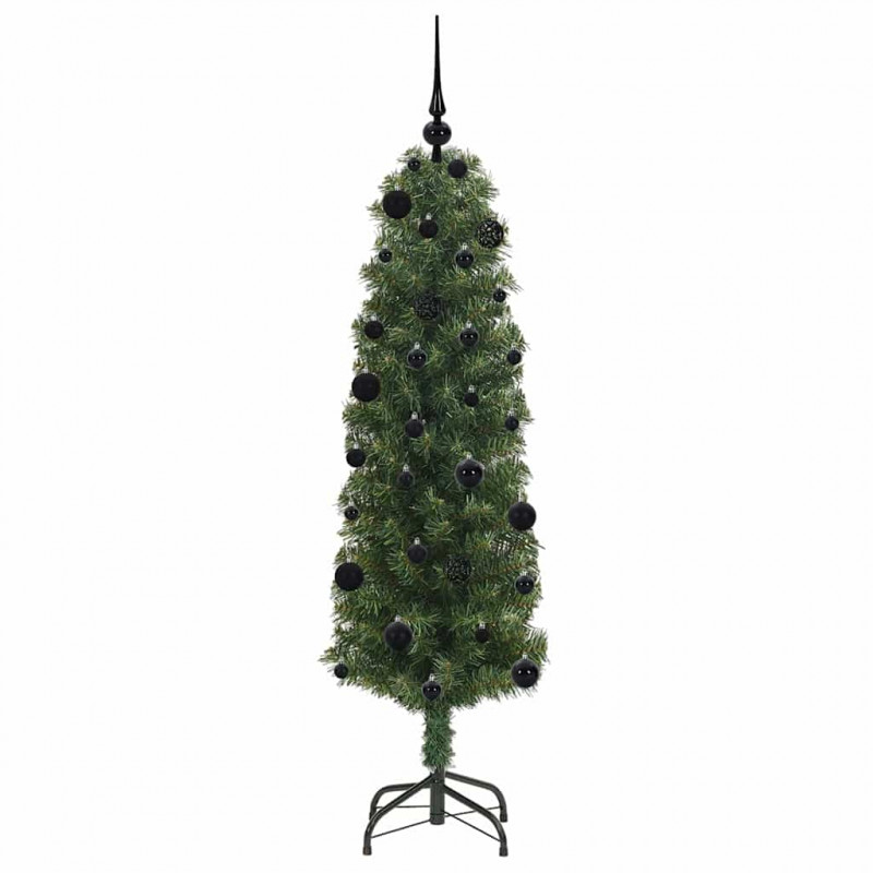 Sztuczna choinka z podstawą Zielony 150 cm PVC, stal i plastik