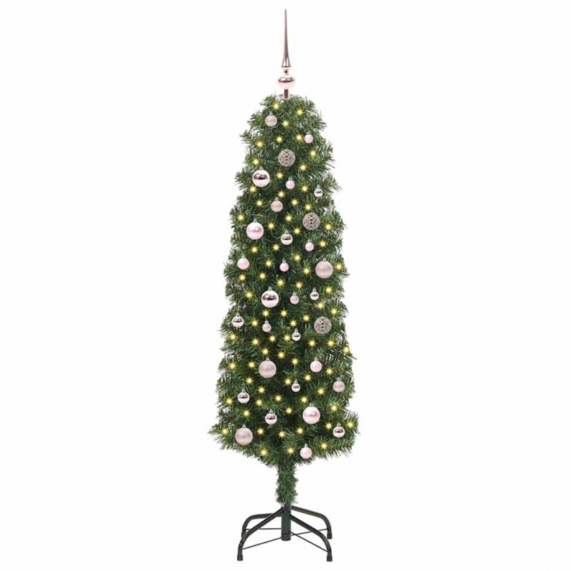 Sztuczna choinka z podstawą Zielony 150 cm PVC, stal i plastik