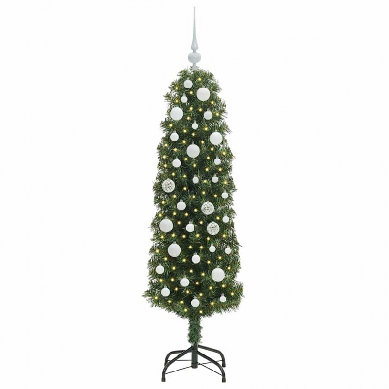 Sztuczna choinka z podstawą Zielony 150 cm PVC, stal i plastik