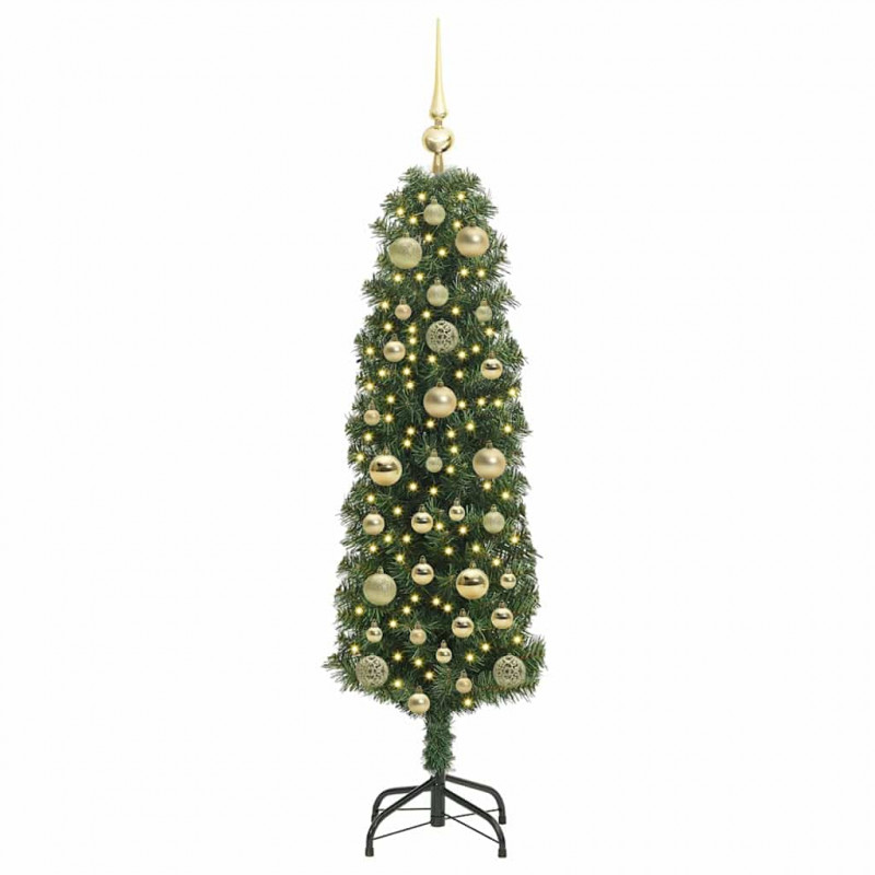 Sztuczna choinka z podstawą Zielony 150 cm PVC, stal i plastik