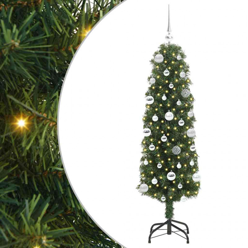 Sztuczna choinka z podstawą Zielony 150 cm PVC, stal i plastik