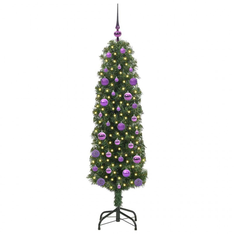 Sztuczna choinka z podstawą Zielony 150 cm PVC, stal i plastik