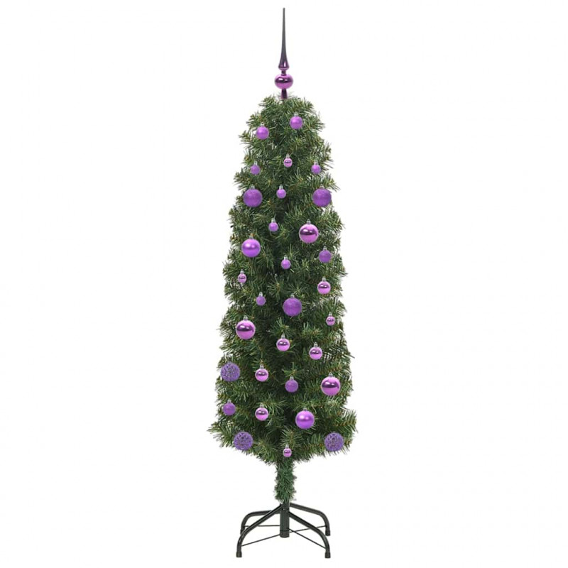 Sztuczna choinka z podstawą Zielony 150 cm PVC, stal i plastik