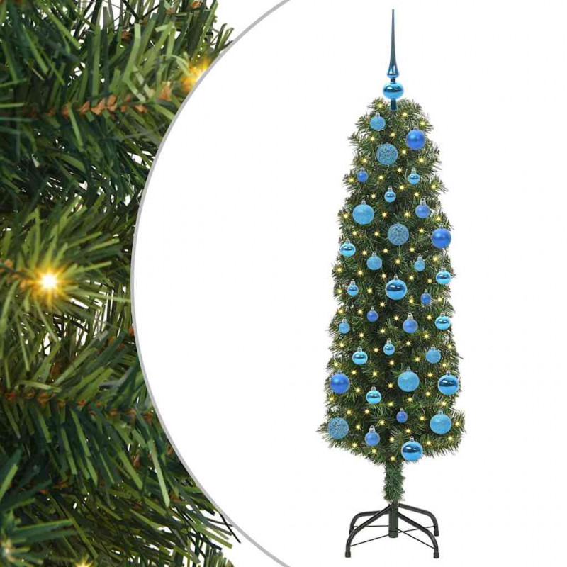 Sztuczna choinka z podstawą Zielony 150 cm PVC, stal i plastik