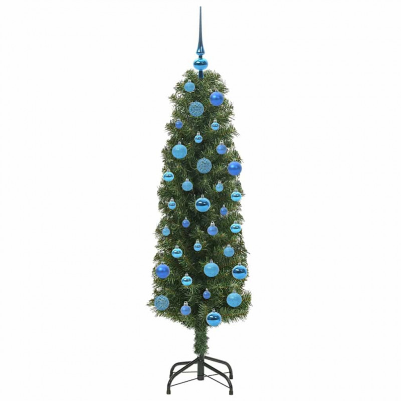 Sztuczna choinka z podstawą Zielony 150 cm PVC, stal i plastik